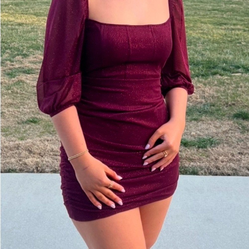 Xtraordinary burgundy glittery formal great for Wifo or middle school formal